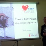 Wykład Doroty Zielińskiej o zagrożeniach i o tym jak chronić ptaki w budynkach